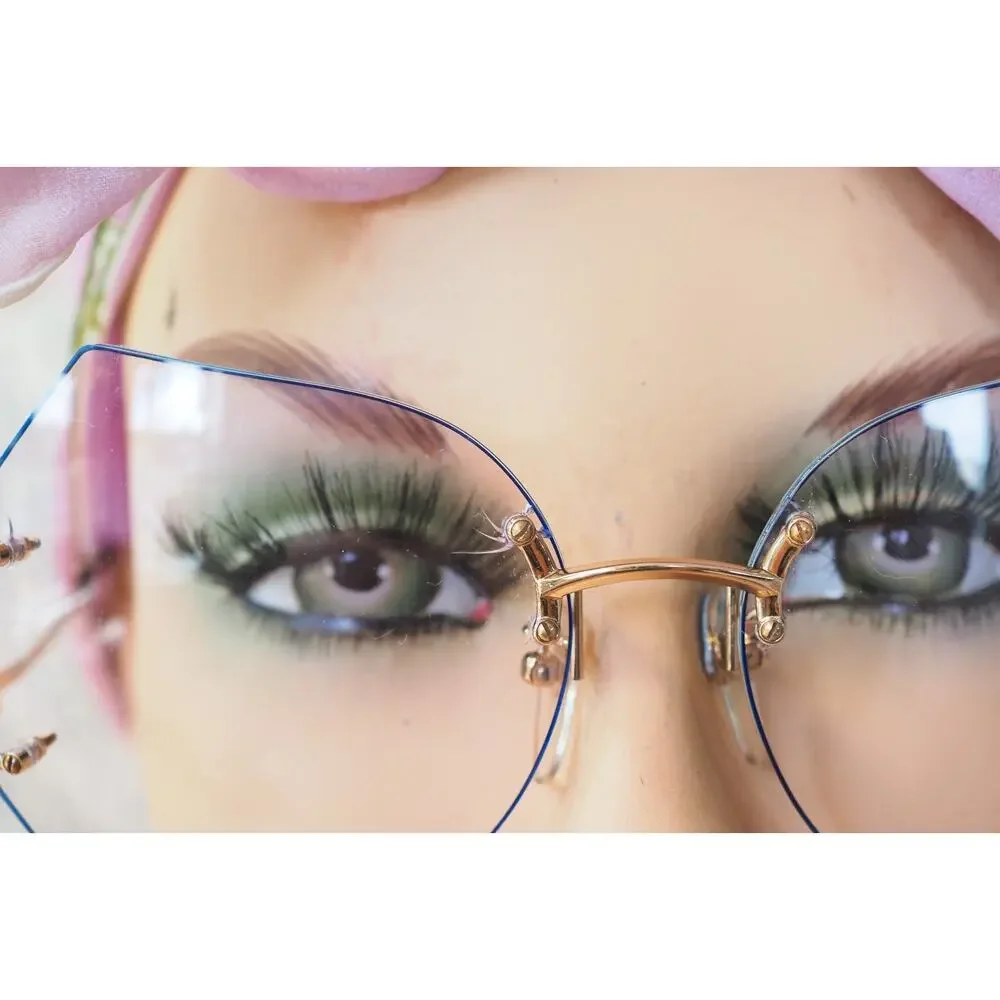 Vintage 1970s Tura Butterfly Sunglasses France Rimless JACKIE Retro Whimsigoth